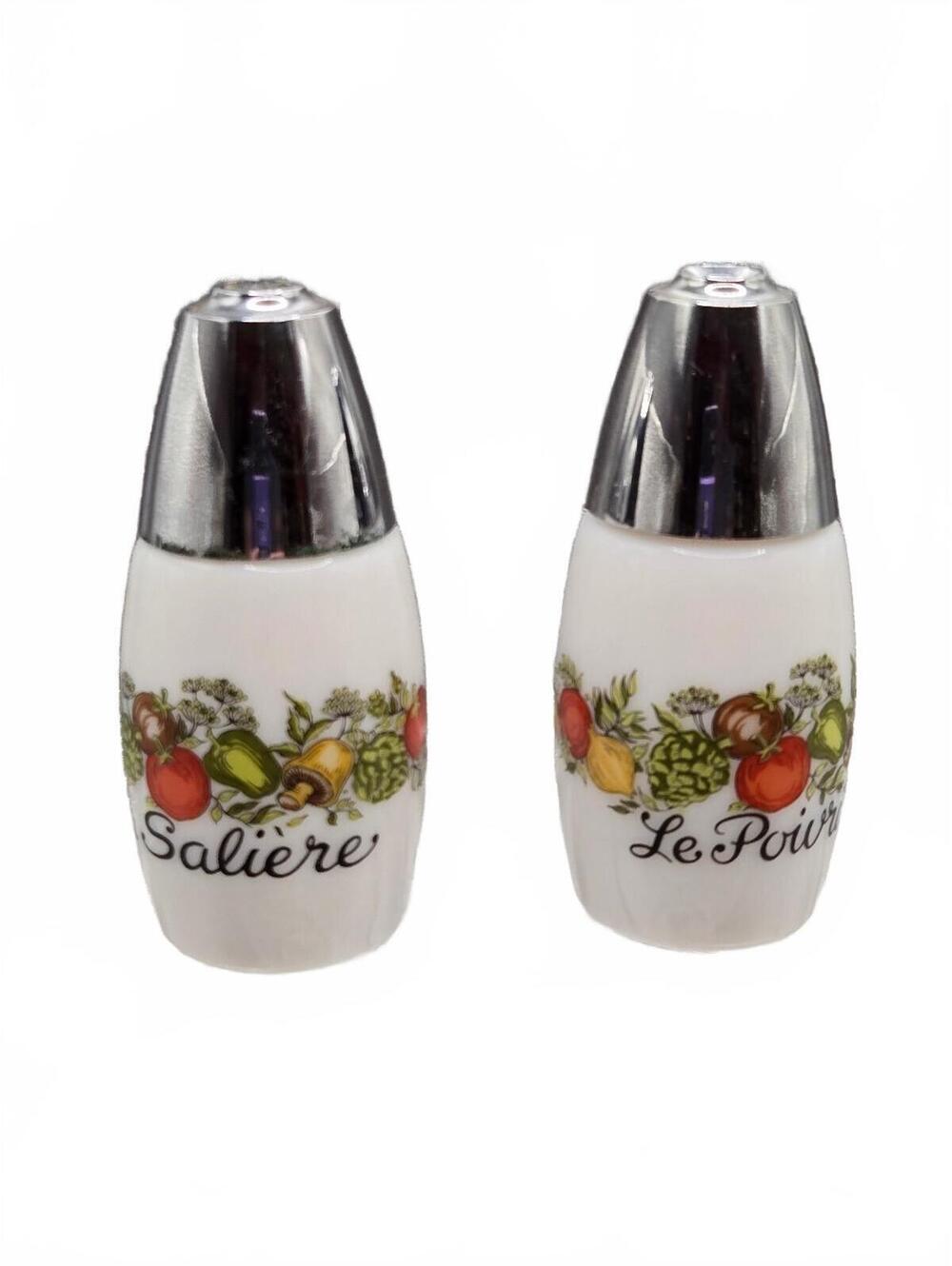 Vintage Spice of life salt and pepper shaker set, Gemco Pyrex Corningware